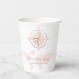 Vasos De Papel Mapa Mundial Neutral Viaje Aventura Baby Shower