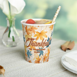 Vasos De Papel Maple deja cena de brunch de Acción de Gracias