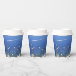 Vasos De Papel Mar Azul griego