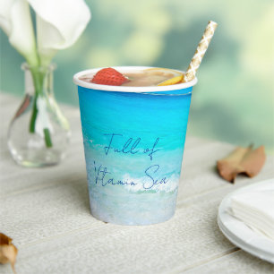 Vasos De Papel Mar del Océano Escena de Vitamina Azul Mar