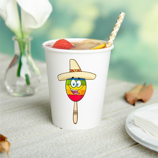 Vasos De Papel Maraca con Sombrero Colorida Fiesta (Subido por el creador)