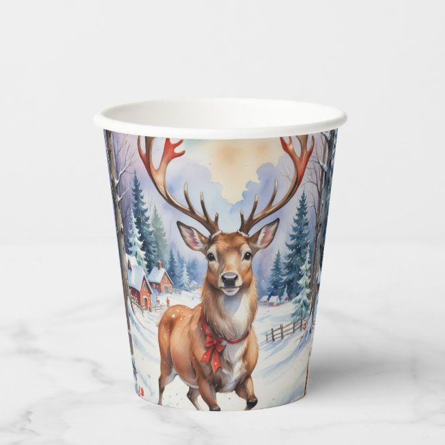 Vasos De Papel Maravilla de renos: colisos de vacaciones (Anverso)