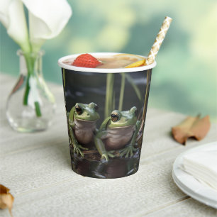 Vasos De Papel Maravillas Riverbound: Dos Ranas Verdes Plump Por 