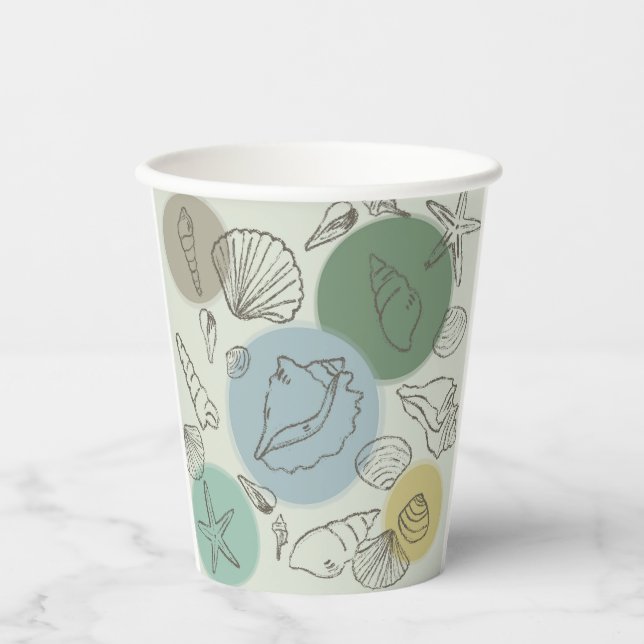 Vasos De Papel Maravillas tropicales en la playa (Anverso)