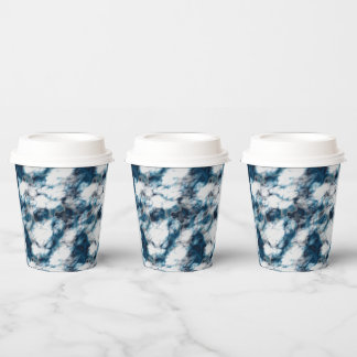 Vasos De Papel Marble azul