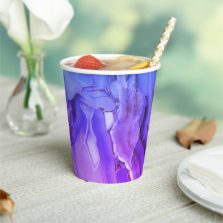 Vasos De Papel Marble púrpura exótico