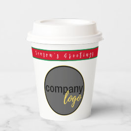 VASOS DE PAPEL MARCA DE LA EMPRESA DE LOGOTIPO DE NEGOCIOS ROJO Y