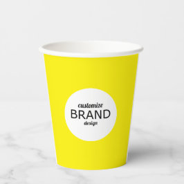 Vasos De Papel Marca de logotipo comercial Amarillo Minimalista