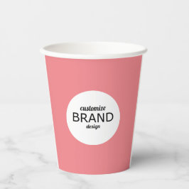 Vasos De Papel Marca de logotipo comercial Minimalista Rubor Pink