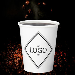 Vasos De Papel Marca de logotipo de diamante moderno minimalista 