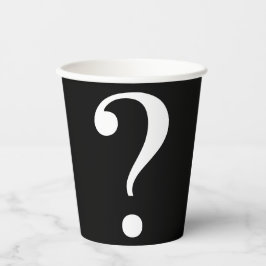 Vasos De Papel Marca de preguntas Misterio Blanco negro oscuro