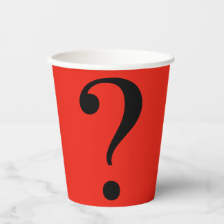 Vasos De Papel Marca de preguntas Misterio Cuadros de papel rojo 