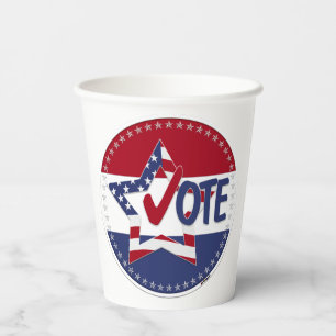 Vasos De Papel Marca de verificación de voto de estrella de la ba