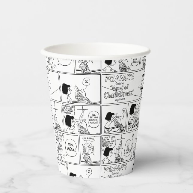 Vasos De Papel Marcie & Peppermint Patty En El Aula (Anverso)