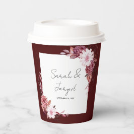 Vasos De Papel Marco de flores de otoño