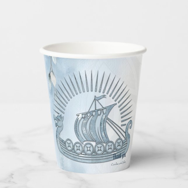 Vasos De Papel Marco floral con Rosas y diseño celta. (Anverso)