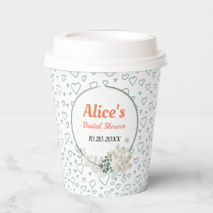 Vasos De Papel Marco floral moderno personalizado para despedida