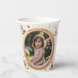 Vasos De Papel Marco fotográfico de ardilla para fiestas de cumpl