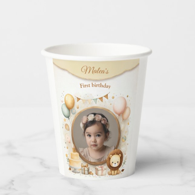 Vasos De Papel Marco fotográfico de Cub de León para las fiestas  (Anverso)