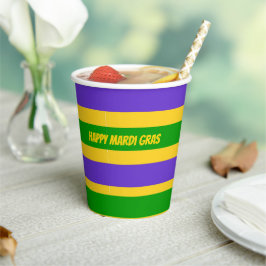 Vasos De Papel Mardi Gras Stripes
