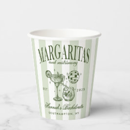 Vasos De Papel Margaritas Retro Modernas y Bach Rayado Matrimonio