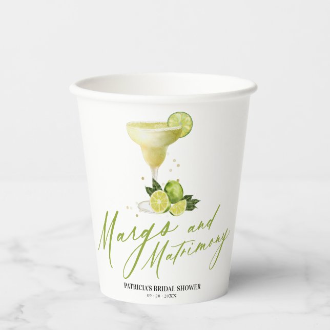 Vasos De Papel Margs & Matrimony Bridal Shower (Anverso)