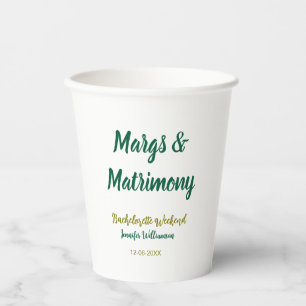 Vasos De Papel Margs y matrimonio agregar nombre fecha despedida