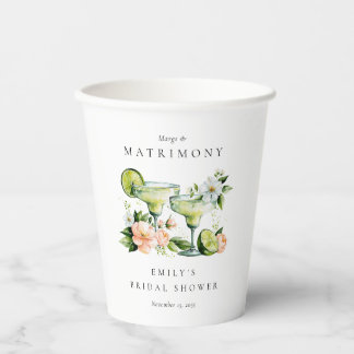 Vasos De Papel Margs y Matrimonio Floral Despedida de Soltera