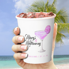 Vasos De Papel Margs y Matrimonio Margarita Rosa Despedida de Sol