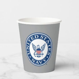 Vasos De Papel Marina de Estados Unidos Alteración naval Emblem