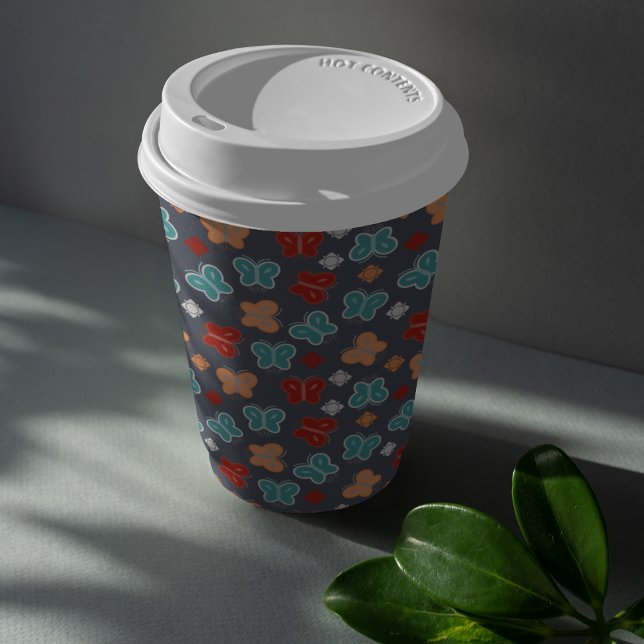 Vasos De Papel Mariposa Cartoon Multicolor (multicolor butterflies cartoon kids,adult party stationery, birthday party use and throw paper cups)