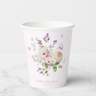 Vasos De Papel Mariposa Jardín Floral Baby Shower