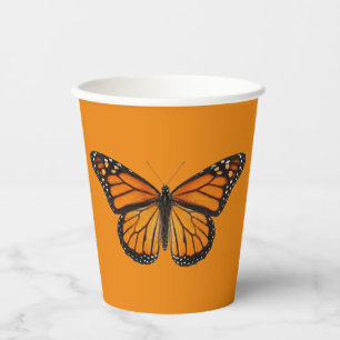 Vasos De Papel Mariposa Monarca