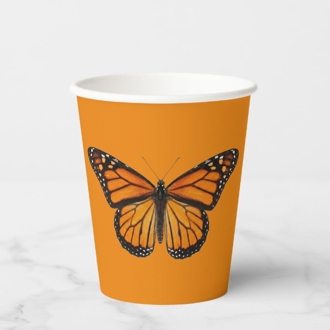 Vasos De Papel Mariposa Monarca (Anverso)