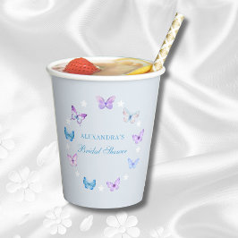 Vasos De Papel Mariposa rosa morada Duste Blue Bridal Shower