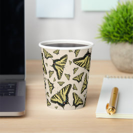 Vasos De Papel Mariposas de cereal de cola de cereal amarillo del