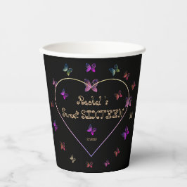 Vasos De Papel mariposas dulces de corazón rosado dulce dulce 16