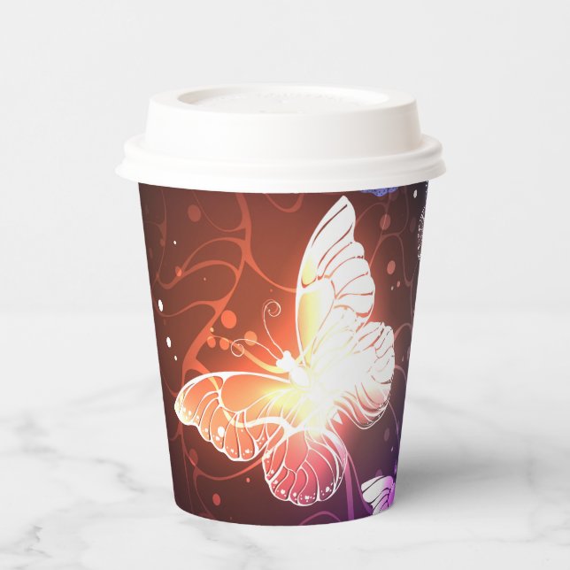 Vasos De Papel Mariposas nocturnas brillantes (Izquierda)