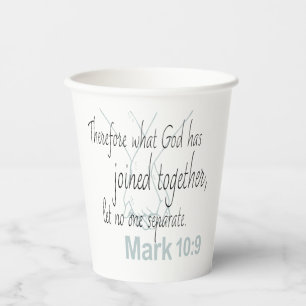Vasos De Papel Mark 10:9 Biblia matrimonial Verse