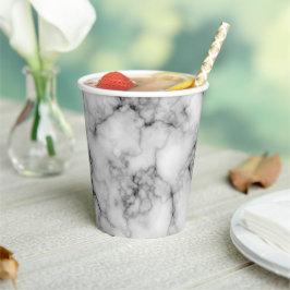 Vasos De Papel Mármol blanco