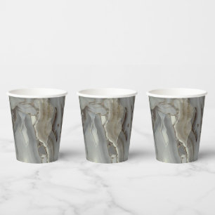 Vasos De Papel Mármol gris con vena de oro