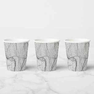 Vasos De Papel Mármol gris de hormigón doblado