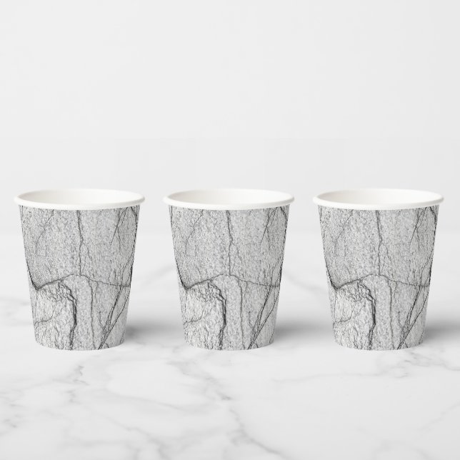 Vasos De Papel Mármol gris de hormigón doblado (Multi)