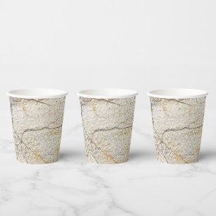 Vasos De Papel Mármol texturizado marrón y negro