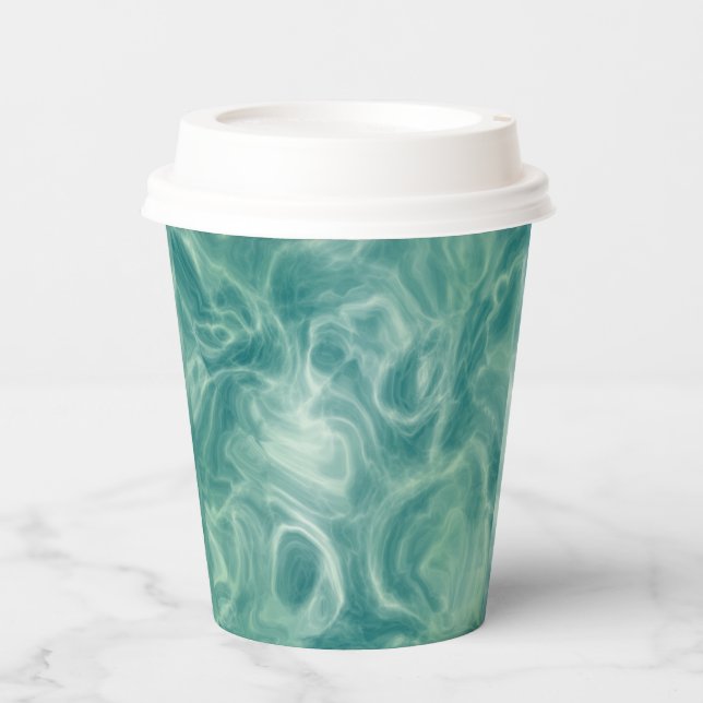 Vasos De Papel Mármol verde (Anverso)