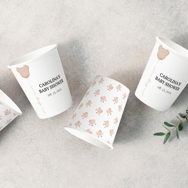 Vasos De Papel Marrón lindo que podemos esperar bebe ducha bebé (Subido por el creador)