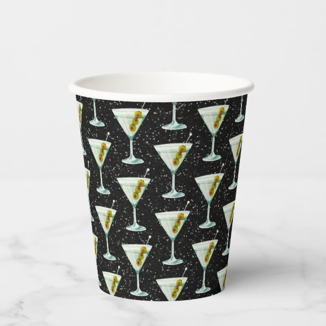 Vasos De Papel Martini Cocktail Pattern (Anverso)