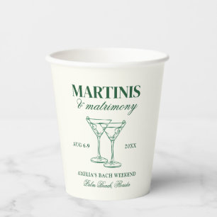 Vasos De Papel Martinis y Matrimonia Bachelorette Weekend