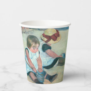 Vasos De Papel Mary Cassatt - Niños jugando en la playa