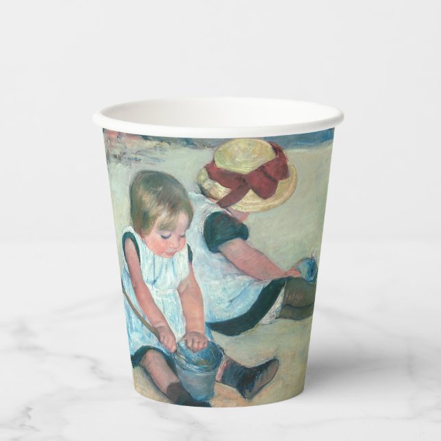 Vasos De Papel Mary Cassatt - Niños jugando en la playa (Anverso)
